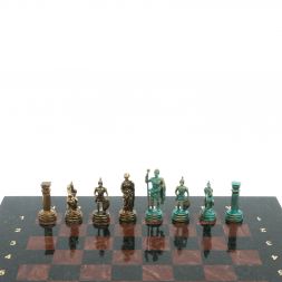 Шахматы &amp;quot;Римские воины&amp;quot; фигуры бронза / патина 28х28 см из лемезита