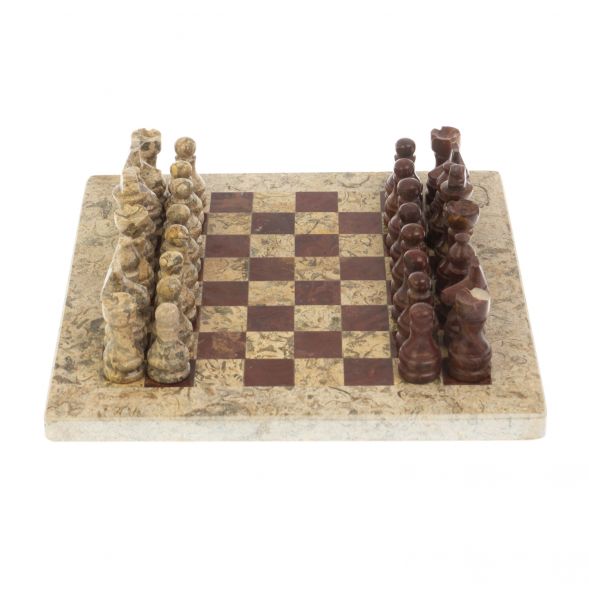 Шахматы &amp;quot;Сувенирные&amp;quot; из камня оникс, ракушечник 20х20 см 128890