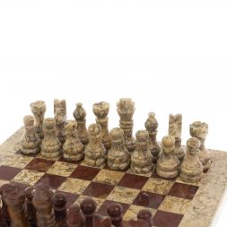 Шахматы "Сувенирные" из камня оникс, ракушечник 20х20 см