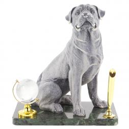 Подставка под ручку "Ротвейлер" змеевик мрамолит