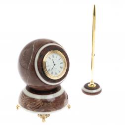 Часы шар &amp;quot;Антистресс&amp;quot; из лемезита с ручкой