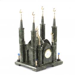 Декоративные часы из камня &amp;quot;Мечеть&amp;quot; змеевик