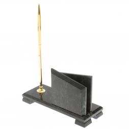 Визитница настольная с гербом РФ &amp;quot;Мини 3&amp;quot; камень змеевик