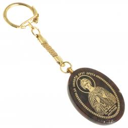 Брелок-оберег с молитвой &amp;quot;Святой Анатолий&amp;quot; камень обсидиан