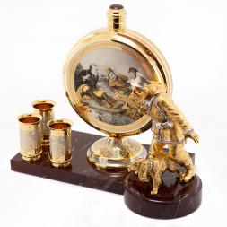 Подарочный набор "Охотник с собакой" камень яшма