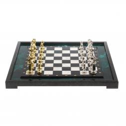 Шахматы из камня &amp;quot;Стаунтон&amp;quot; доска 47х47 см фигуры металлические