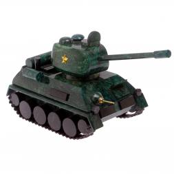 Сувенир из камня змеевик &amp;quot;Танк Т-34&amp;quot; на постаменте