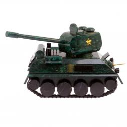 Сувенир из камня змеевик &amp;quot;Танк Т-34&amp;quot; на постаменте