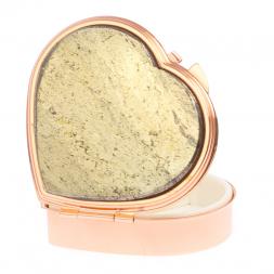 Таблетница &amp;quot;Сердце&amp;quot; на 3 отделения камень пирит цвет красное золото