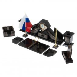 Письменный набор &amp;quot;Алмаз&amp;quot; из камня конгломерат