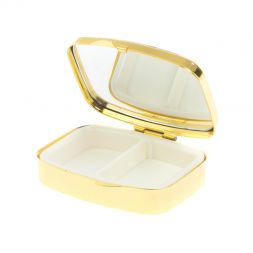 Таблетница на 2 отделения камень золотистый обсидиан цвет золото