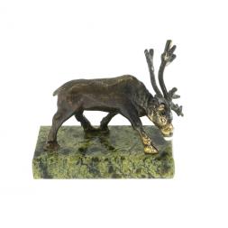 Статуэтка &amp;quot;Олень&amp;quot; малый змеевик бронза