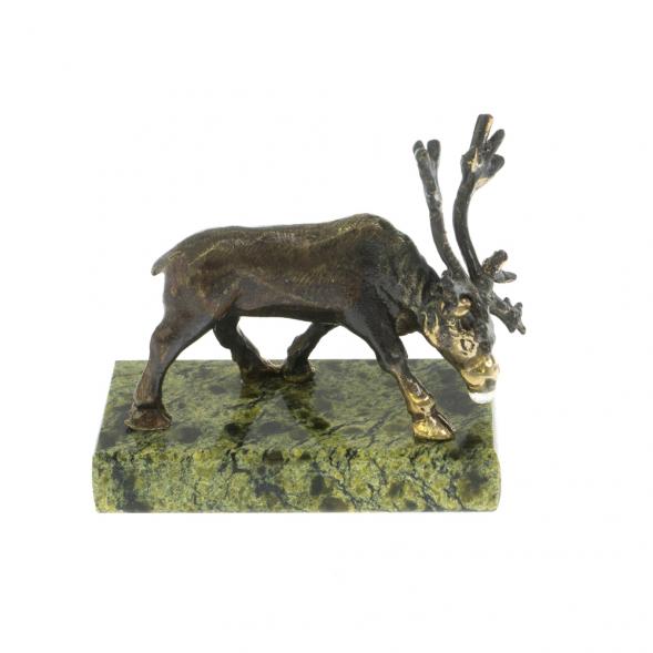 Статуэтка &amp;quot;Олень&amp;quot; малый змеевик бронза 120073