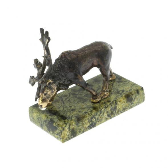 Статуэтка &amp;quot;Олень&amp;quot; малый змеевик бронза 120073