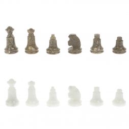 Шахматы "Сувенирные" белый мрамор, ракушечник доска 20х20 см