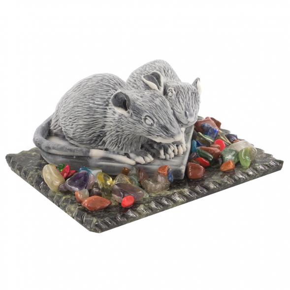 Сувенир &amp;quot;Влюбленная пара крыс&amp;quot;из мрамолита 120254