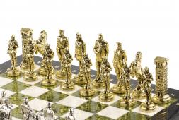 Шахматы настольные &amp;quot;Великая Отечественная война&amp;quot; доска 44х44 см мрамор змеевик