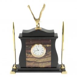 Часы настольные &amp;quot;Орел&amp;quot; из яшмы