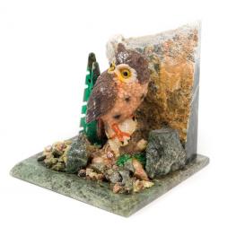 Сувенир из змеевика "Филин"