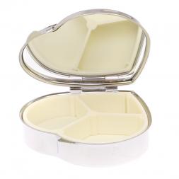 Таблетница "Сердце" на 3 отделения лепидолит цвет серебро