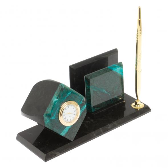 Мини-набор Куб с визитницей из из змеевика 126796