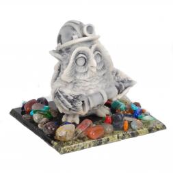 Сувенир "Филин шахтер" из мрамолита