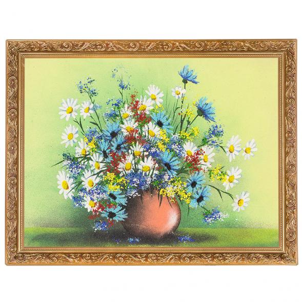 Картина &amp;quot;Натюрморт полевые цветы&amp;quot; багет 36х46 см, каменная крошка 112476