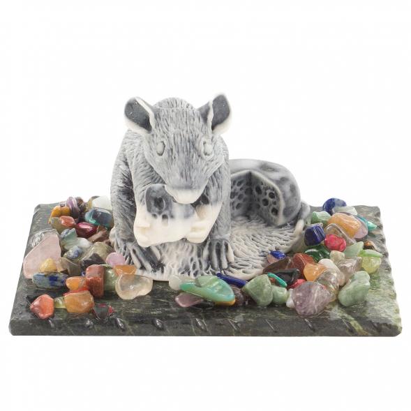 Сувенир &amp;quot;Крыса с сыром&amp;quot; из мрамолита 120255