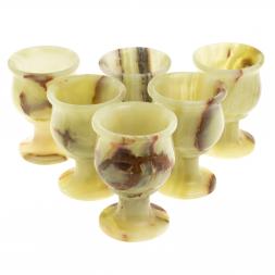 Набор рюмок &amp;quot;Тюльпан&amp;quot; 40 мл из оникса 6шт 5х7см в футляре (2х3)