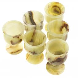 Набор рюмок &amp;quot;Тюльпан&amp;quot; 40 мл из оникса 6шт 5х7см в футляре (2х3)