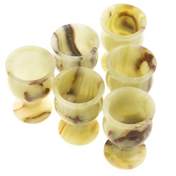 Набор рюмок &amp;quot;Тюльпан&amp;quot; 40 мл из оникса 6шт 5х7см в футляре (2х3) 121933