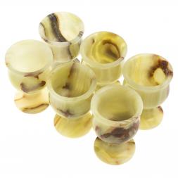 Набор рюмок &amp;quot;Тюльпан&amp;quot; 40 мл из оникса 6шт 5х7см в футляре (2х3)