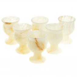 Набор рюмок &amp;quot;Тюльпан&amp;quot; 40 мл из оникса 6шт 5х7см в футляре (2х3)