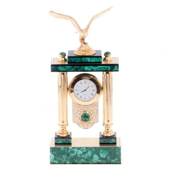 Часы из малахита &amp;quot;Горный орел&amp;quot; Златоуст 113590