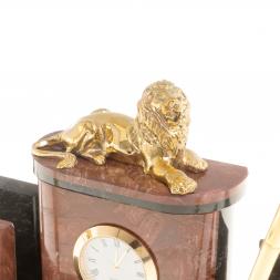 Письменный набор с визитницами &amp;quot;Лев&amp;quot; камень лемезит