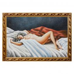 Картина &amp;quot;Спящая обнаженная&amp;quot; багет 46х66 см, каменная крошка