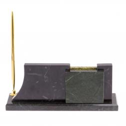 Визитница с часами &amp;quot;Силуэт&amp;quot; светло-зеленый змеевик