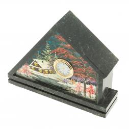 Часы с рисунком &amp;quot;Домик&amp;quot; змеевик