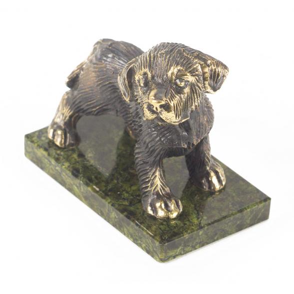 Статуэтка &amp;quot;Собачка большая №1&amp;quot; бронза змеевик 118752