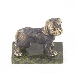 Статуэтка &amp;quot;Собачка большая №1&amp;quot; бронза змеевик