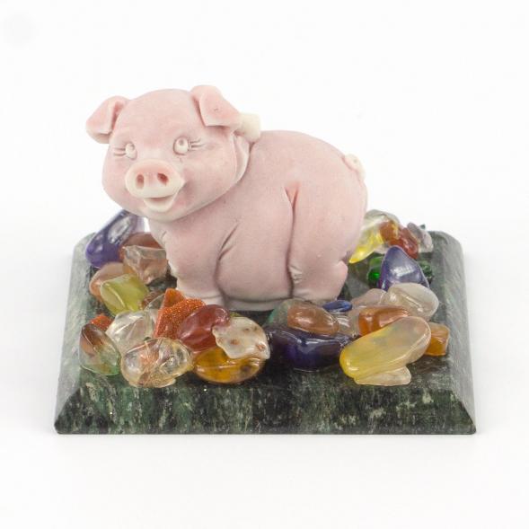 Сувенир &amp;quot;Поросенок с бантом&amp;quot; из мрамолита 119340