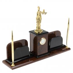 Настольный набор "Фемида" из обсидиана