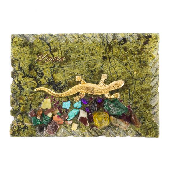 Магнит с прямой ящерицей &amp;quot;Урал&amp;quot; змеевик 120075