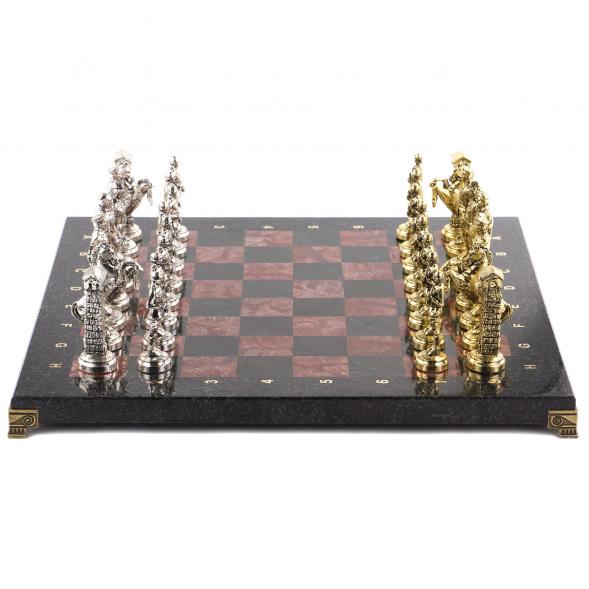 Шахматы эксклюзивные &amp;quot;Великая Отечественная война&amp;quot; доска 44х44 см из камня лемезит 120692
