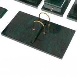 Письменный набор "Бюрократ" камень змеевик с гербом РФ