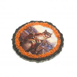 Магнит &amp;quot;Парочка котиков&amp;quot; на змеевике