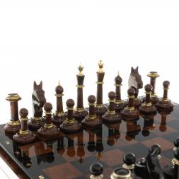 Шахматы из камня обсидиан "Классические" доска 40х40 см