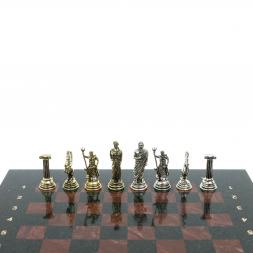 Шахматы "Олимпийские игры" доска 28х28 см лемезит змеевик