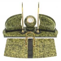 Настольный набор из натурального змеевика &amp;quot;Шар&amp;quot;