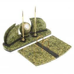 Настольный набор из натурального змеевика &amp;quot;Шар&amp;quot;